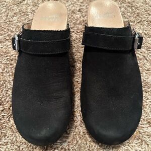 Dansko Black Women's Mules with Buckle